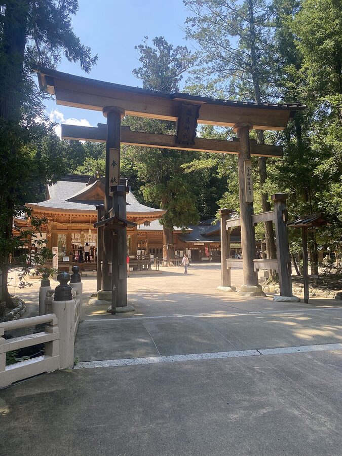 Torii gate at Hotaka Shrine in Azumino