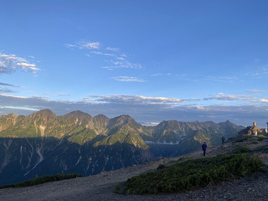 Okuhotakadake and Yarigatake seen together from the eastern ridge of Mount Chō