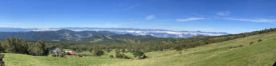 Northern Japanese Alps panorama from Mount Neko showing the seven cities region