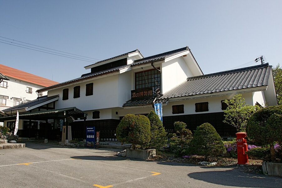 Omachi Onsen Village street with traditional ryokan inns