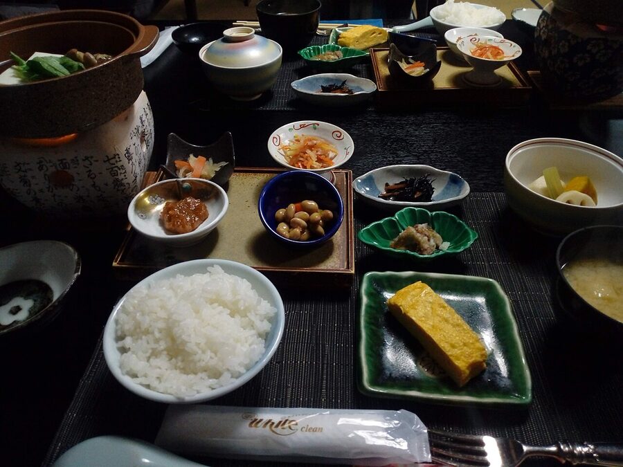 Outdoor rotenburo bath at Shinhotaka Onsen with mountain view