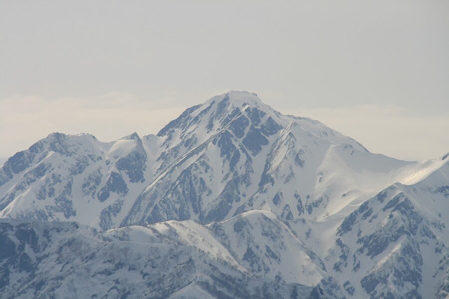 Mount Goryu above Hakuba in early spring