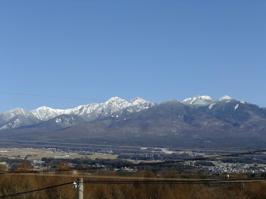Snow-covered Hakuba mountain range in Nagano