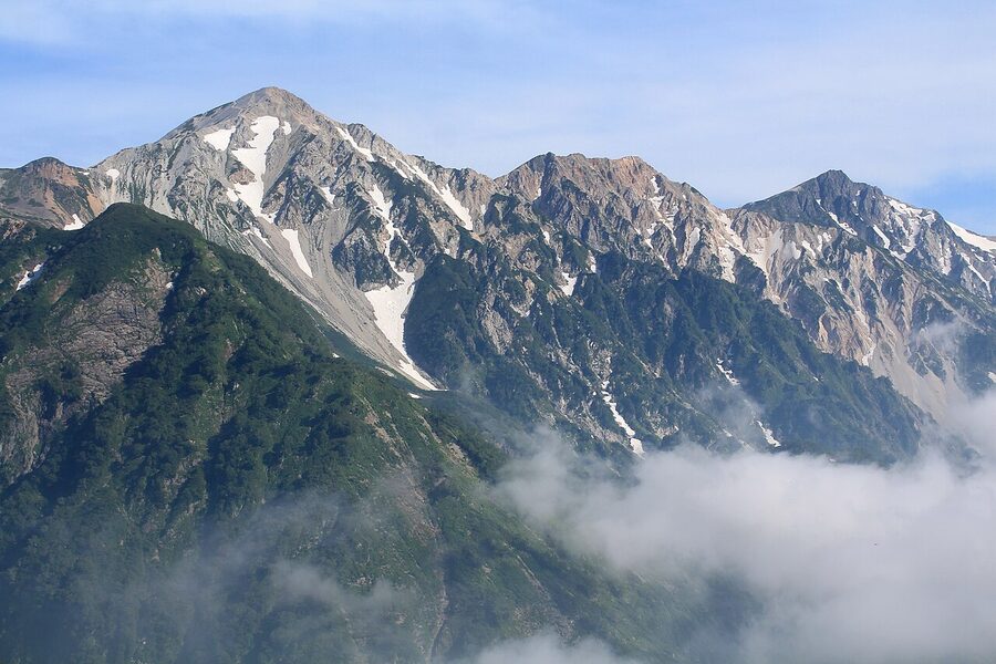 Shirouma three mountains seen from Happo Ridge
