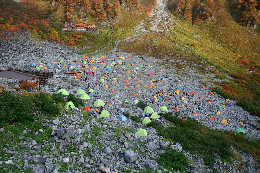 Karasawa Hutte tent site