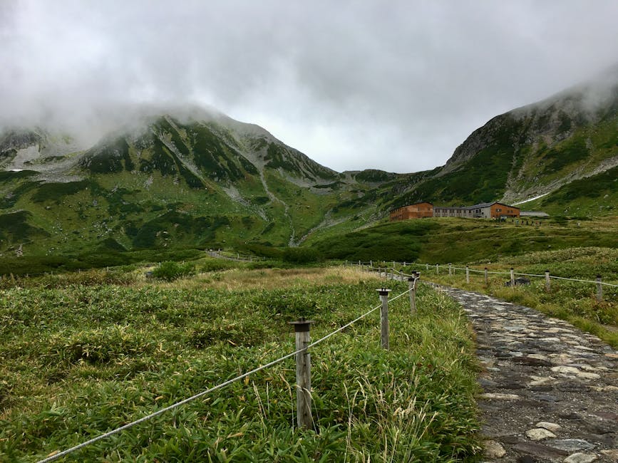 Mountain huts at Tateyama in summer