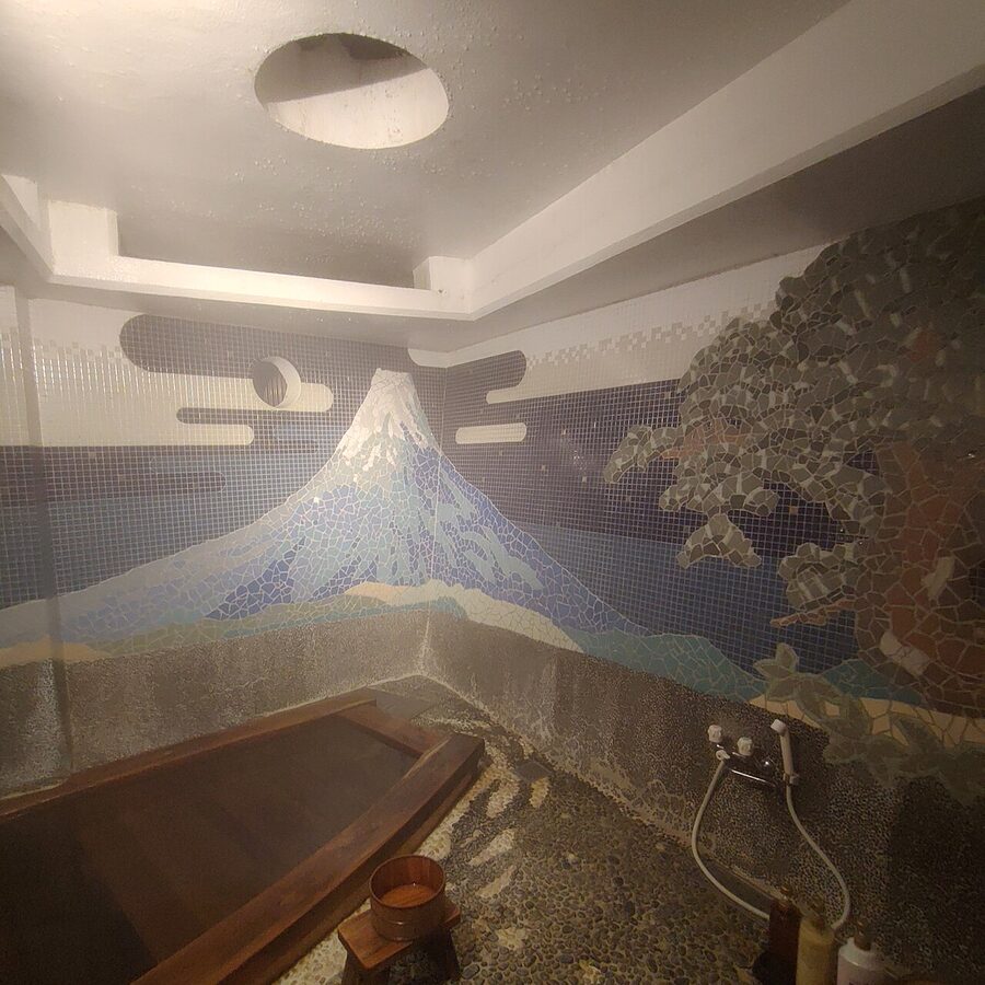 The Saigetsu-no-yu bath at Kanaguya ryokan, Shibu Onsen