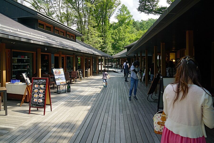 Harunire Terrace river and walkway in summer