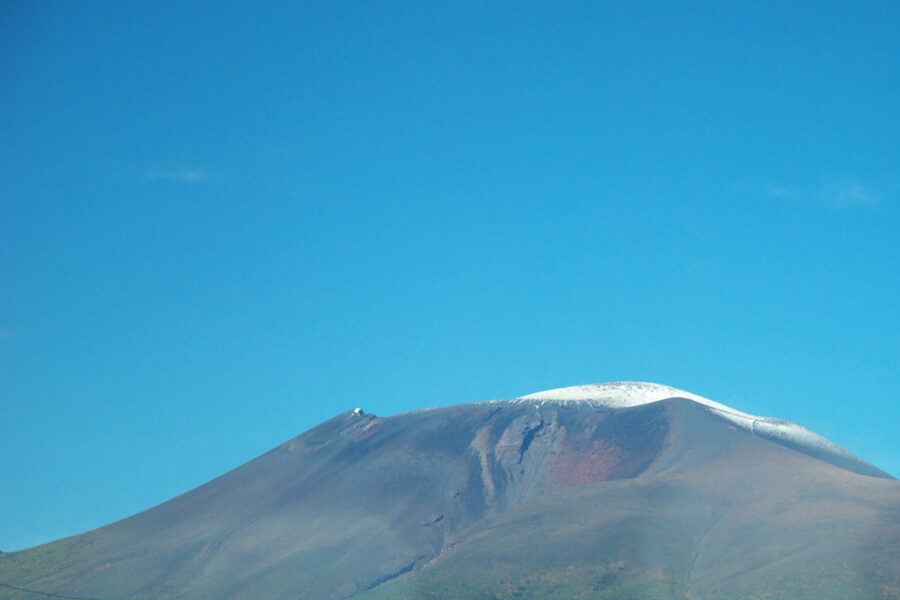 Mount Asama with snow on the summit cone