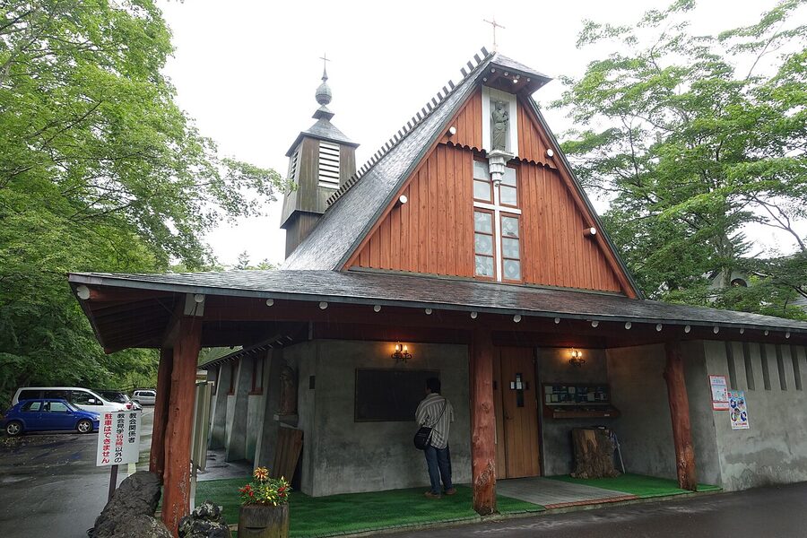 St Paul Catholic Church Karuizawa wooden exterior