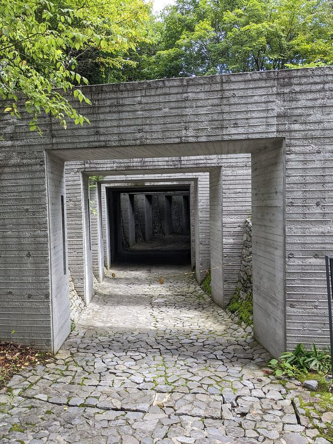 Stone Church curved arches Karuizawa