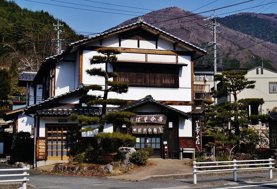 A typical wooden house in Agematsu town
