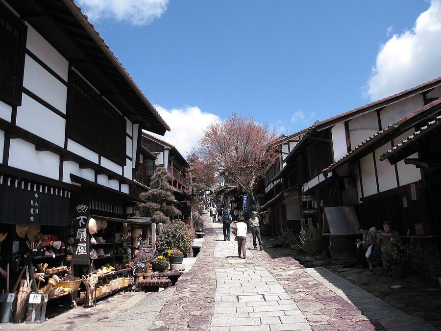 The village of Magome-juku with its restored Edo-era buildings