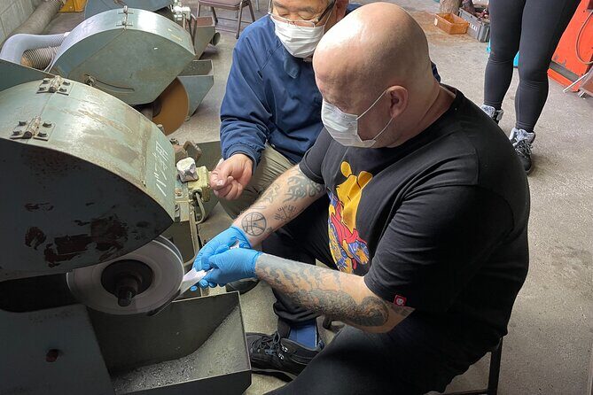 Knife Making Experience in Samurai Sword Town - The Main Event: Making Your Damascus Kitchen Knife (polish, sharpen, engrave, assemble)