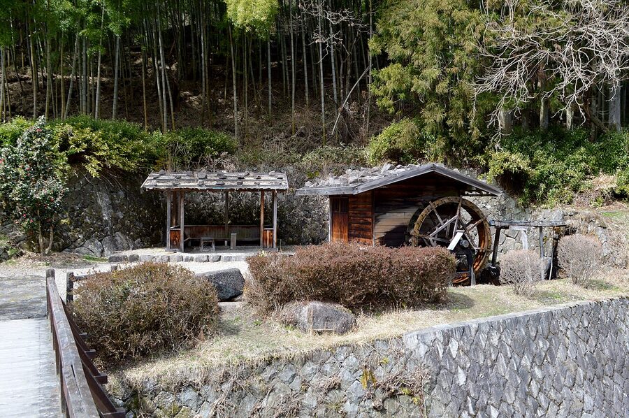 The Magome waterwheel and rest house on the upper Nakasendo
