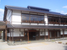 Asama Onsen main street with traditional ryokan facades