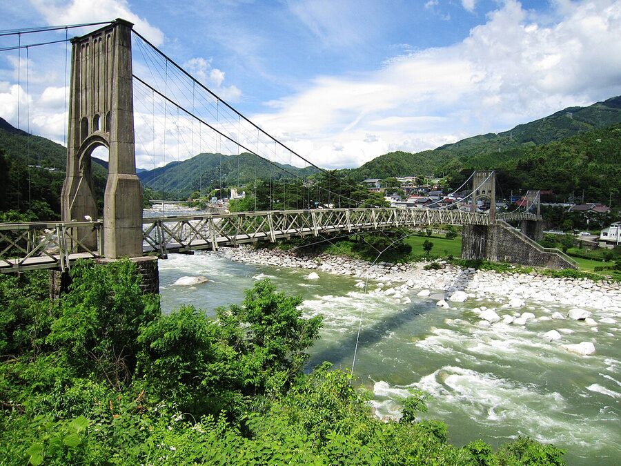 Momosuke Bridge over the Kiso river near Nagiso