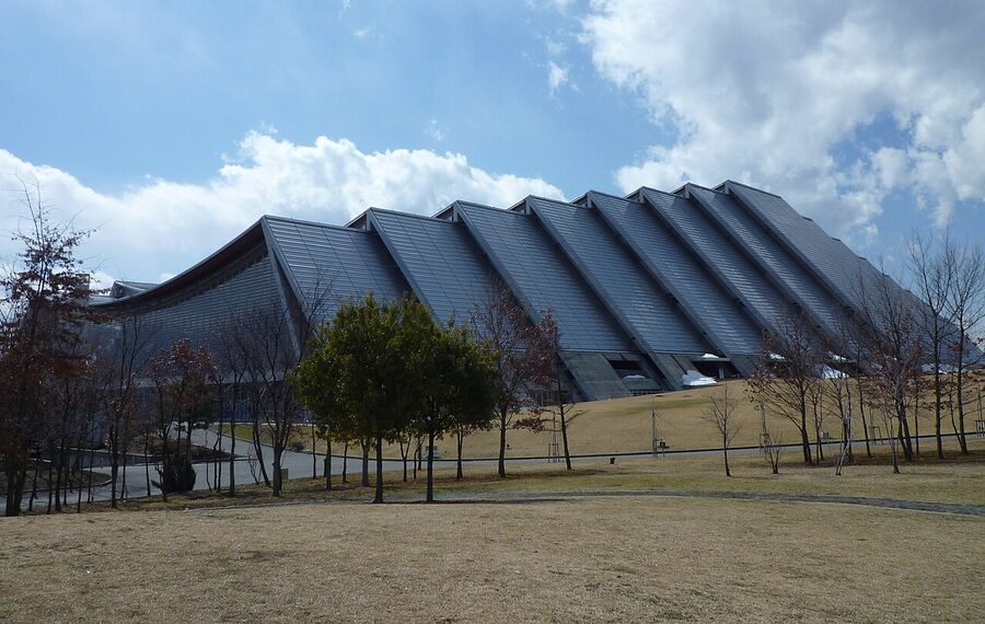 M-Wave Olympic arena curved wooden roof in Nagano