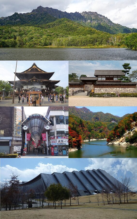 Nagano City montage of landmarks