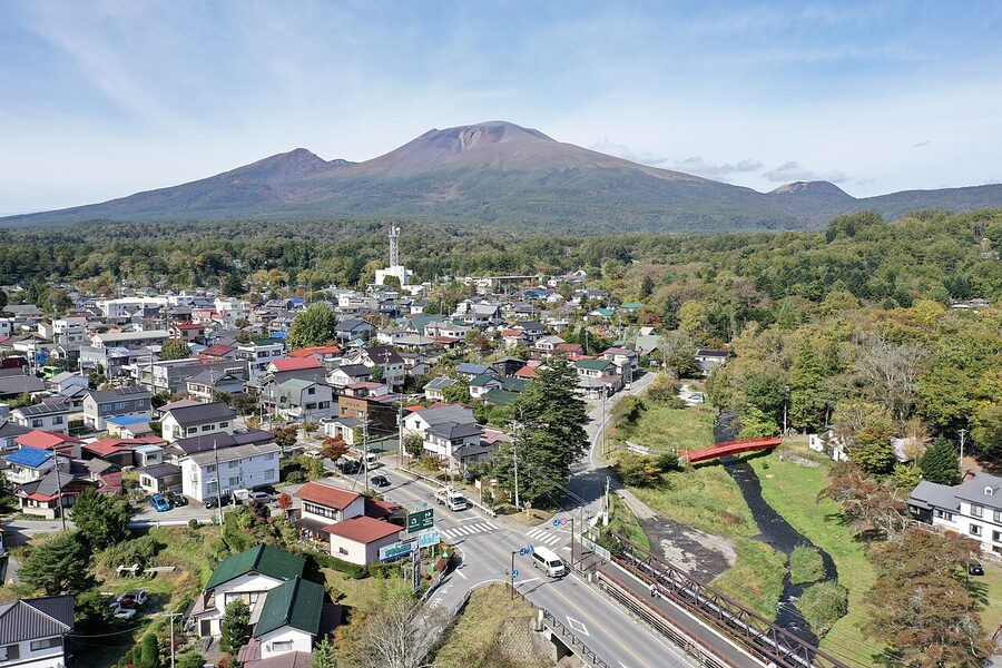 View of Mount Asama from Naka-Karuizawa