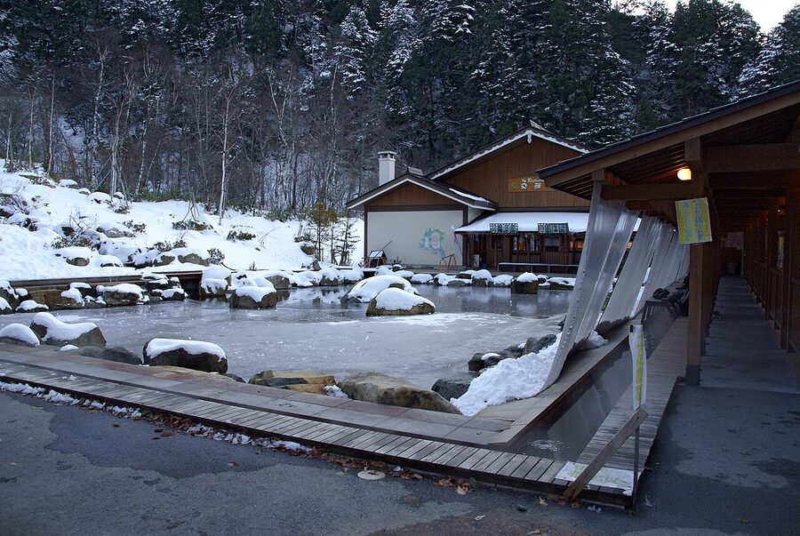 Hirayu otaki waterfall in winter