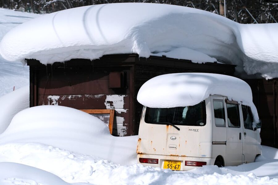 Snow scene in the Japanese Alps