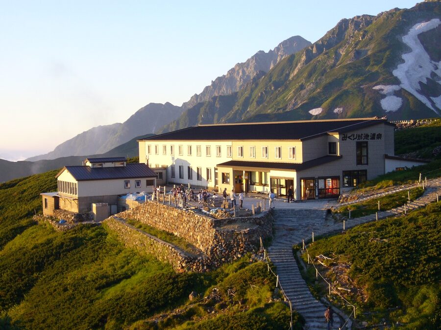 Mikurigaike Onsen at 2410m on Mount Tateyama, the highest-altitude onsen in Japan