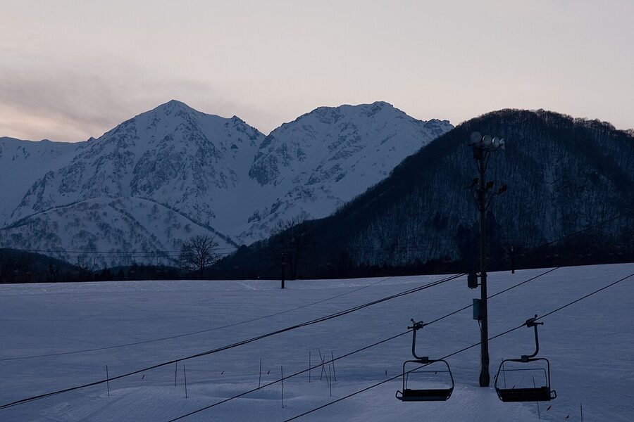 Tsugaike Kogen plateau and ski resort base near Tsugaike no Sato onsen