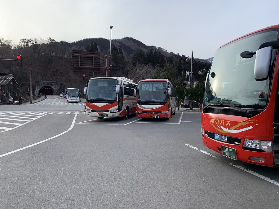 Buses at the Shirakawa-go Bus Terminal