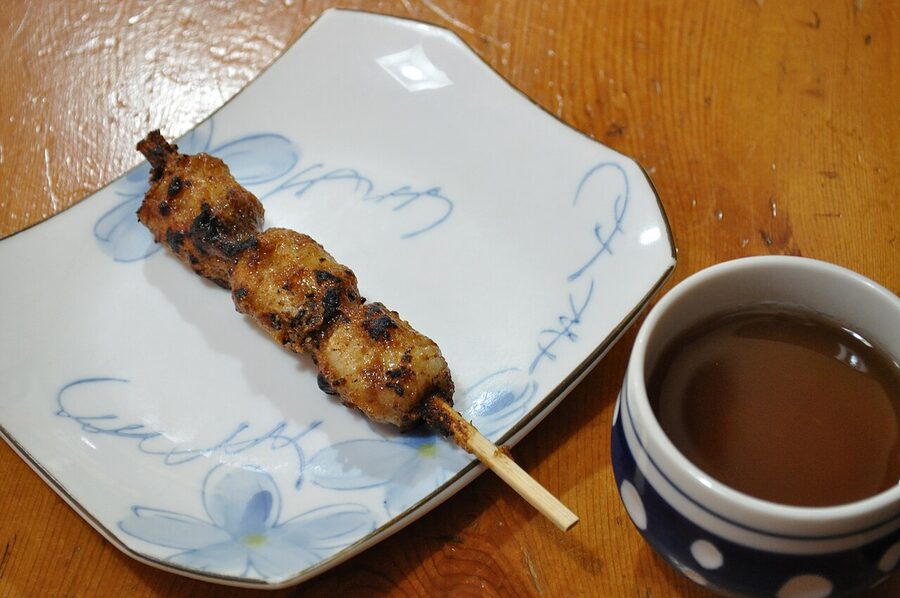 Gohei mochi grilled rice skewer