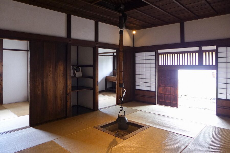 Takayama Jinya shoji corridor leading to the rice granary