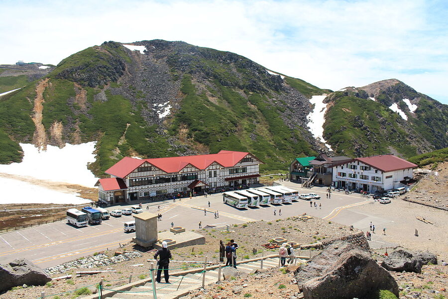 The Norikura Tatamidaira bus terminal at 2702 metres