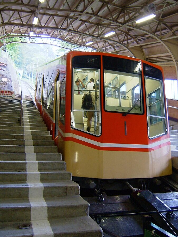 Tateyama Cable Car set parked at Bijodaira Station
