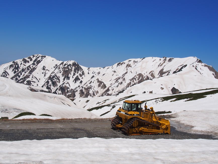 Snowplough clearing the Tateyama Toll Road in winter