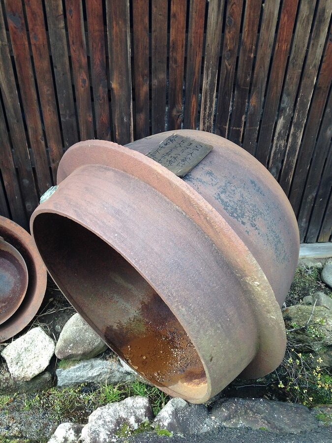 Large miso cauldron at a Tsumago restaurant
