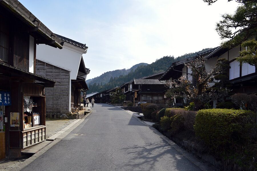 Looking up the Nakasendo through central Tsumago
