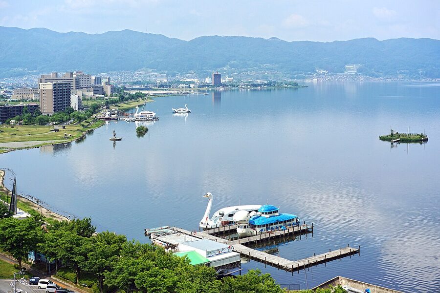 The Kami-Suwa Onsen district near Lake Suwa
