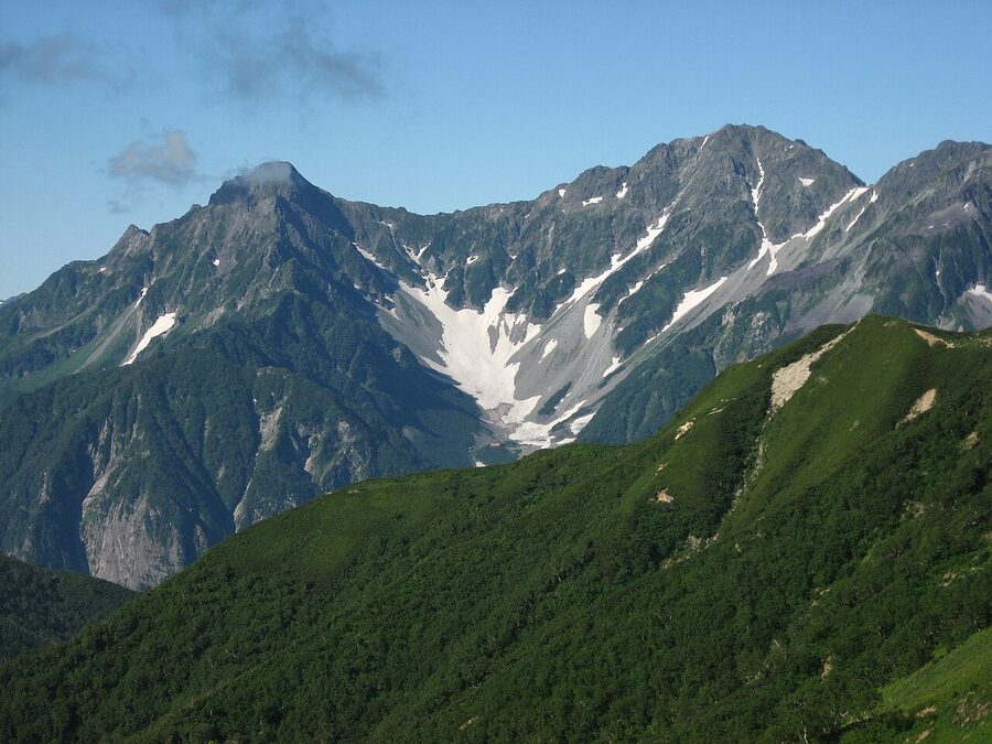 The Hotaka mountains from above Karasawa cirque