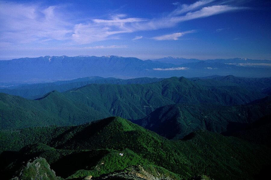 Central Alps and Northern Alps panorama from Mt Shiomi