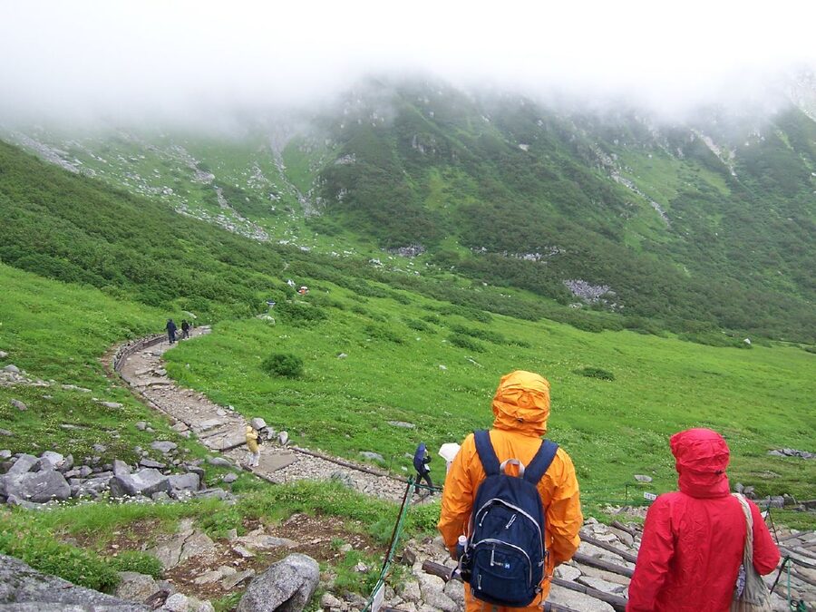 Senjojiki Cirque floor with alpine flora and Mt Hoken