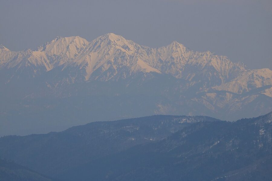Mt Hotaka and Mt Yari seen together from Mt Eboshi